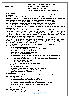 Đề thi thử tốt nghiệp THPT năm 2020 môn Hóa học - Mã đề 101